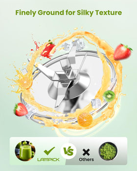 LAMPICK blender compact design fits neatly on a counter.