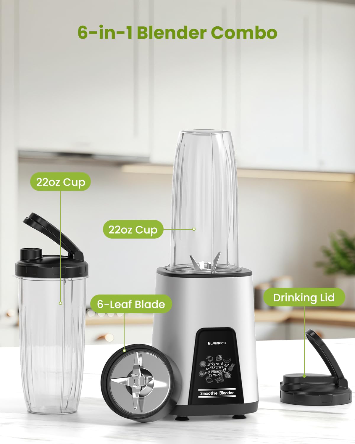 LAMPICK blender dishwasher-safe parts for fast cleanup.