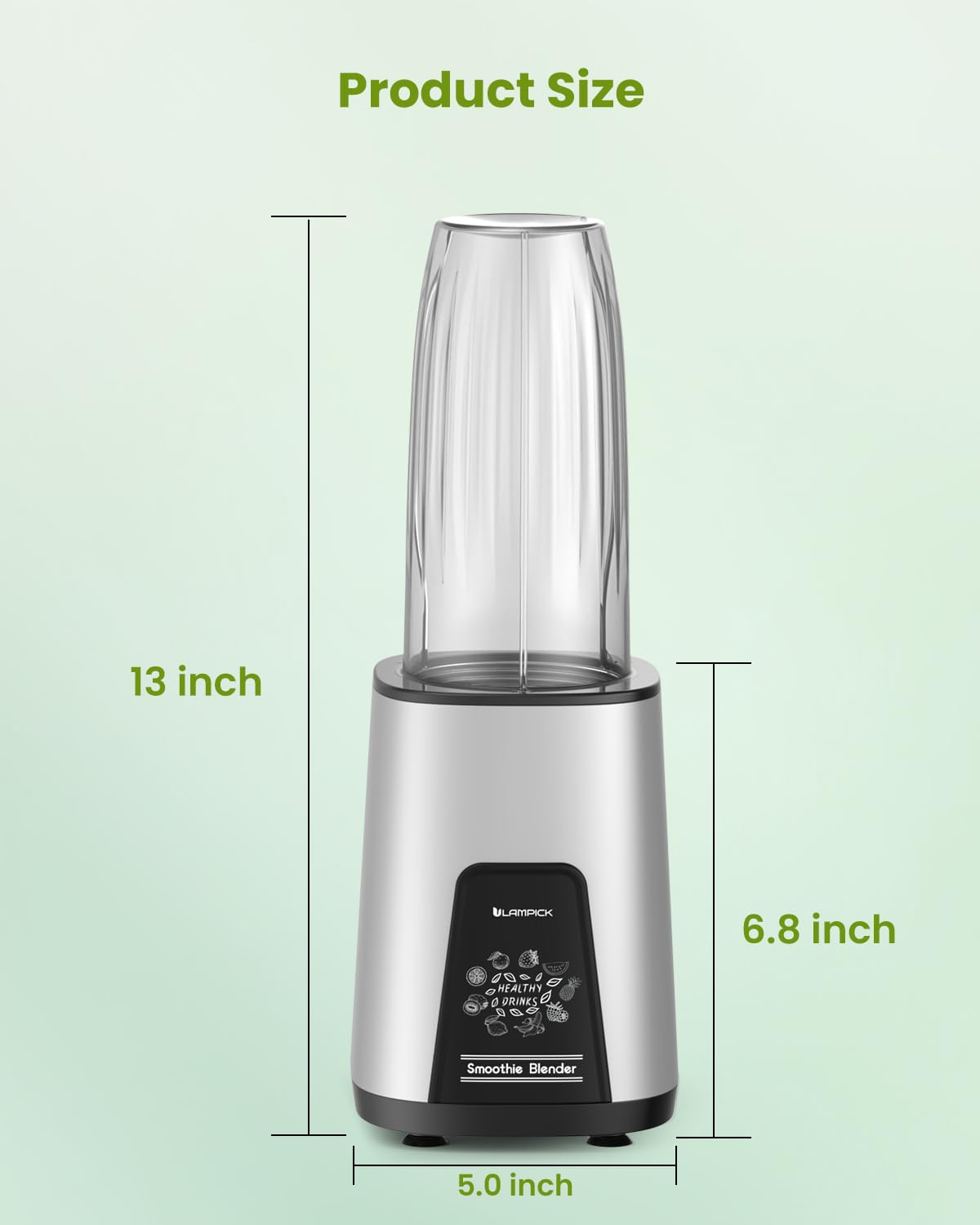 LAMPICK blender BPA-free parts simplify cleaning after use.