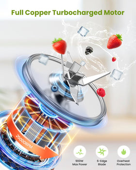 LAMPICK blender with stainless steel blades for versatile ice crushing.