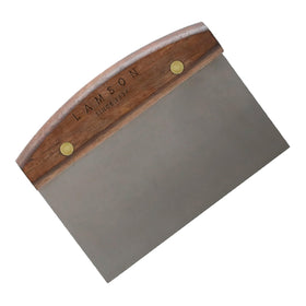 Lamson bench scraper blade with high-carbon steel for precise dough handling.