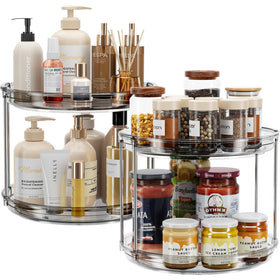 LAMU 2-tier lazy susan rotates smoothly for spice storage