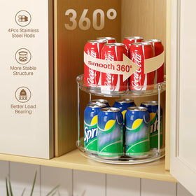LAMU 2-pack 2-tier lazy susan visual focusing on compact spice rack size.
