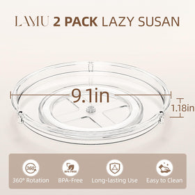 LAMU 360-degree rotation base keeps items visible and reachable.