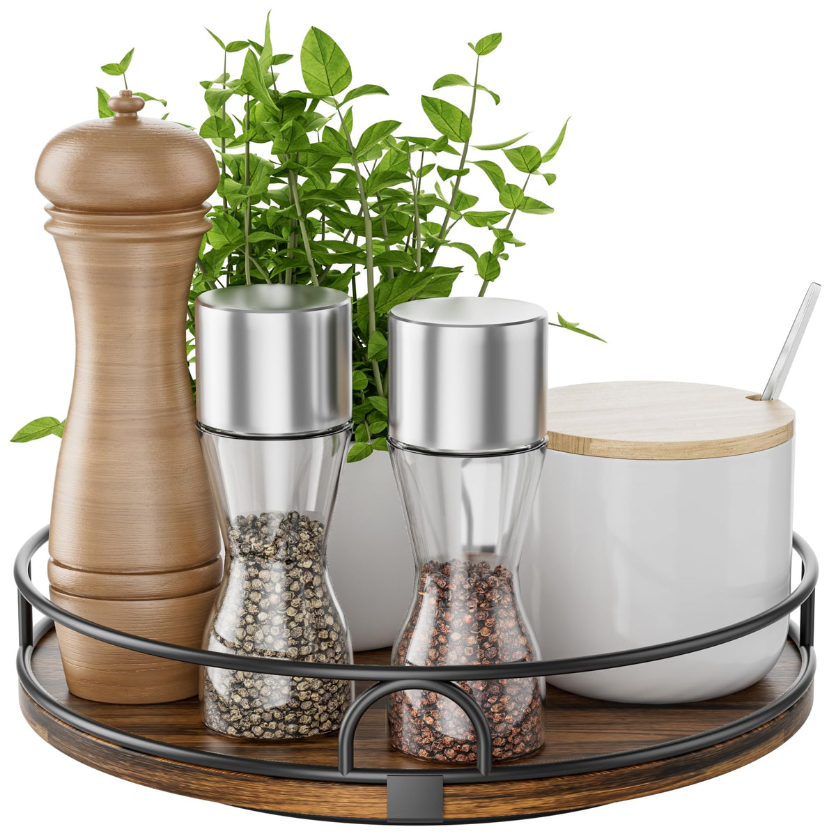 LAMU 9inch lazy susan table top for easy access to spices.