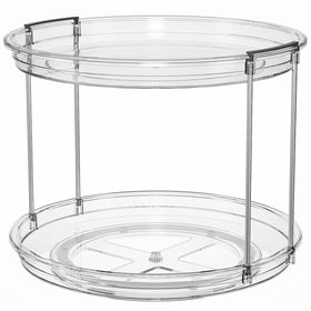 LAMU bathroom countertop organizer keeps cosmetics and perfumes neatly displayed.