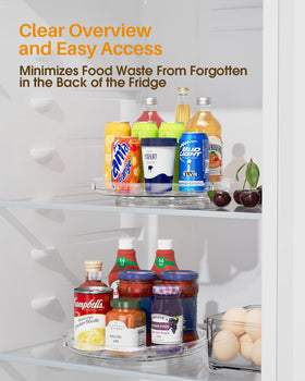 LAMU clear acrylic lazy Susan blends with decor while organizing spices and jars.