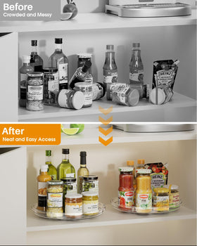 2-pack solution saves space and keeps cabinet organization flexible.