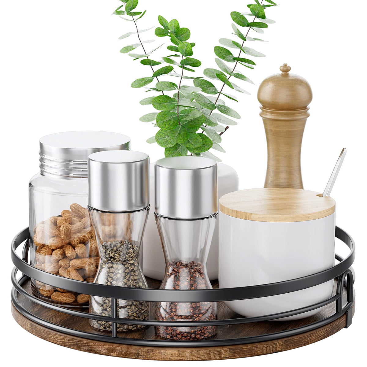 LAMU rustic wood accent piece enhances farmhouse decor while organizing essentials