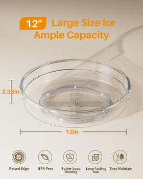 LAMU Lazy Susan with high edges keeps items secure during rotation.