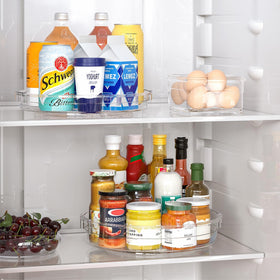 LAMU lazy susan 10-6in turntable in cabinet enables compact storage and easy reach