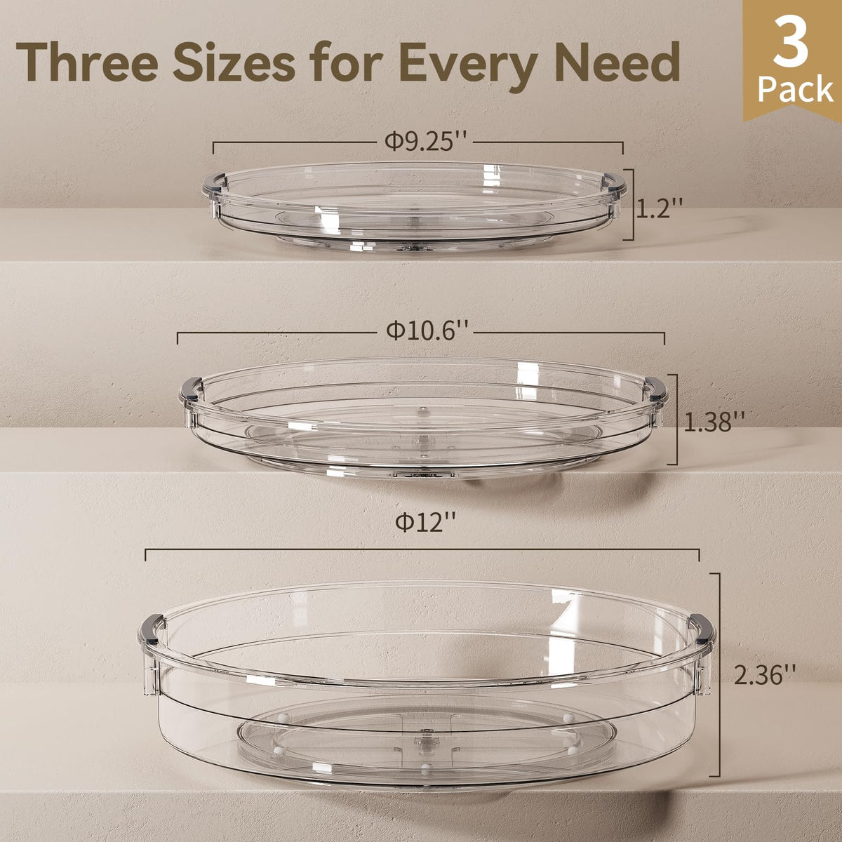 LAMU condiment organizer spinning shelf keeps bottles within easy reach.