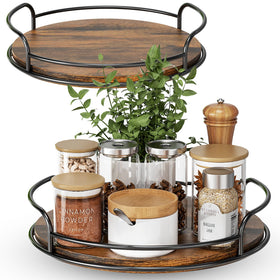 LAMU 9-inch lazy susan side view showing smooth rotation for pantry use