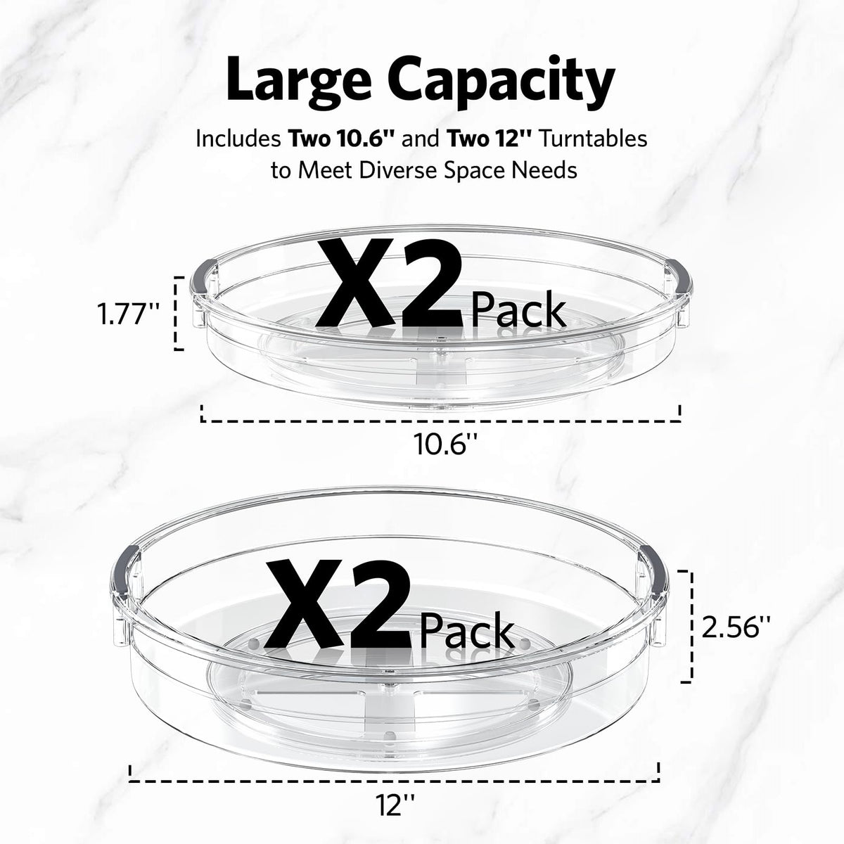 LAMU BPA-free clear lazy susan keeps food-safe and visually unobtrusive