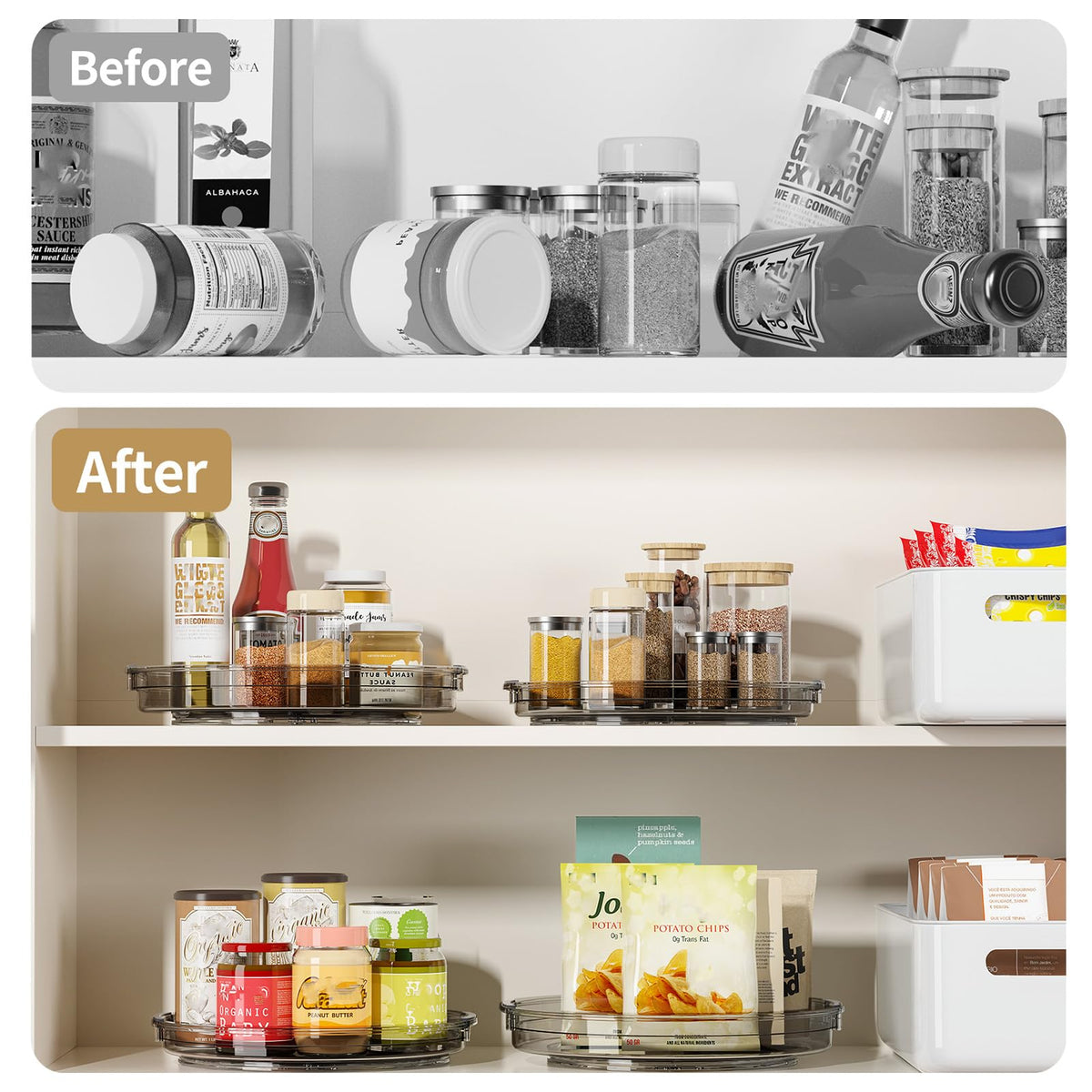 LAMU pantry and fridge organizer showing versatile storage for condiments