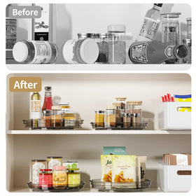 LAMU pantry and fridge organizer showing versatile storage for condiments