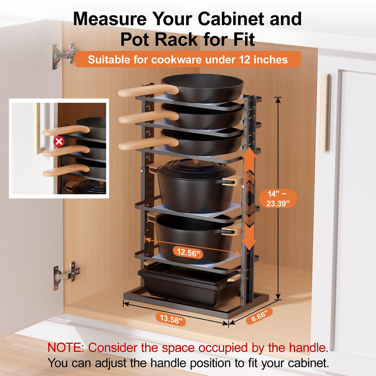 LAMU adjustable-height rack fits cabinets from 14 to 24.57 inches