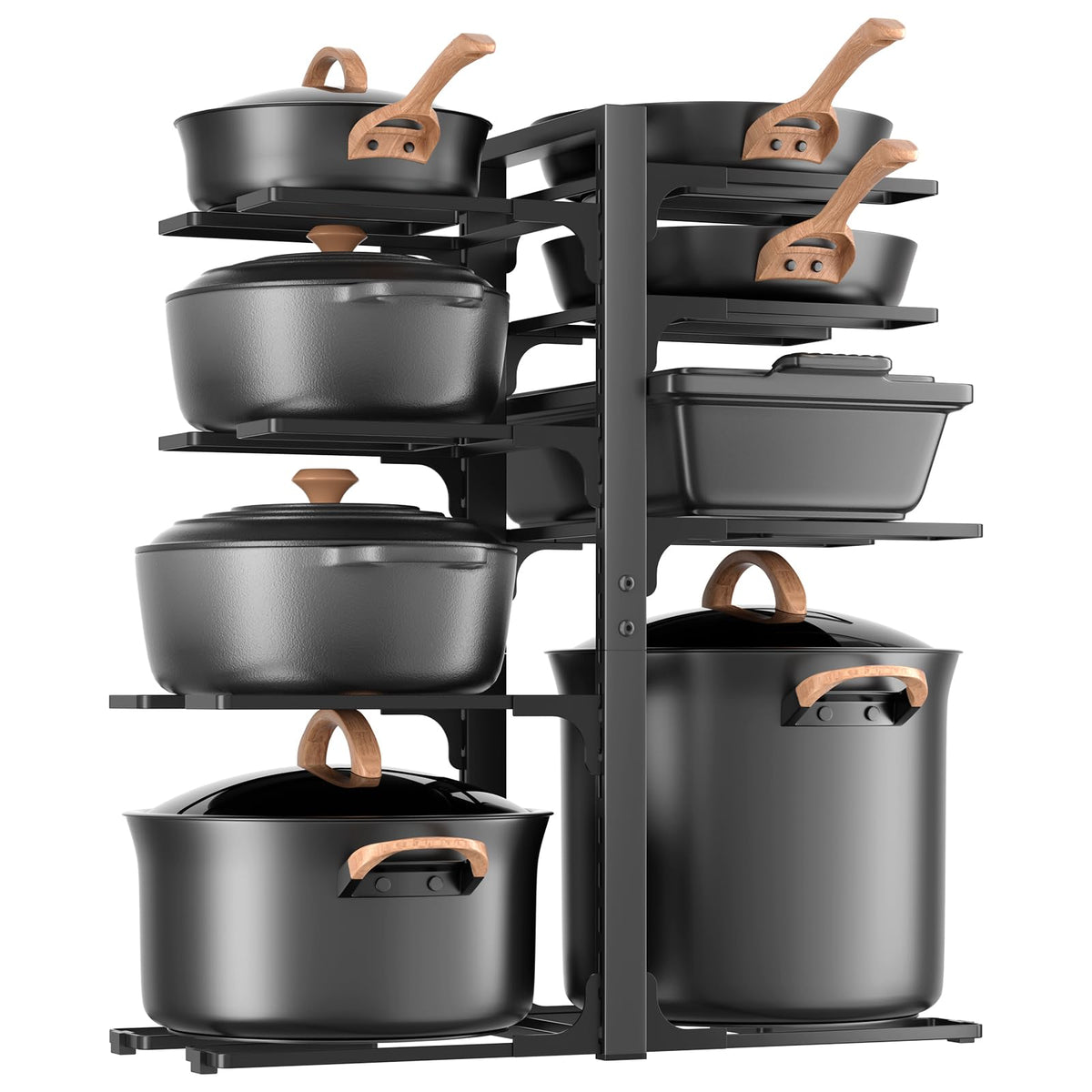 LAMU pots and pans organizer under cabinet with 20.8-inch height for clutter-free countertops