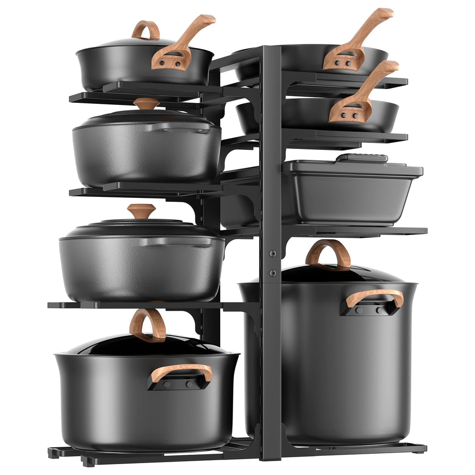 LAMU pots and pans organizer under cabinet with 20.8-inch height for clutter-free countertops
