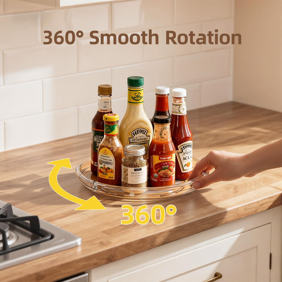 LAMU raised-edge design prevents spills while turning.