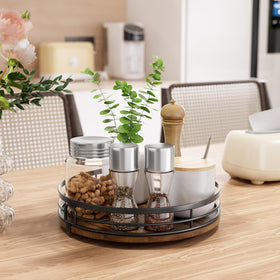 LAMU 9-inch lazy susan smoothly rotates for cookware and pantry staples