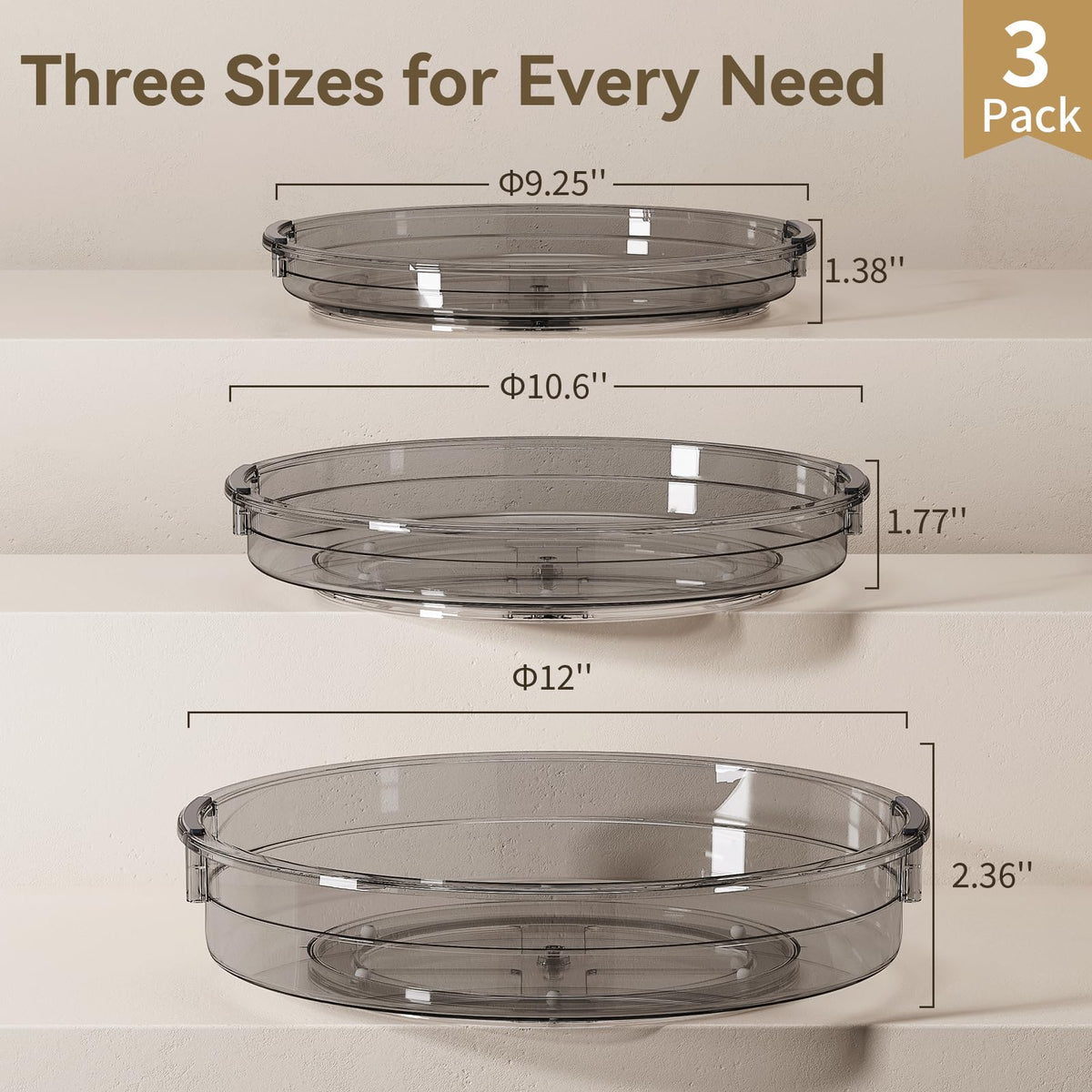 LAMU spice and medicine storage on a rotating tray keeps shelves neat