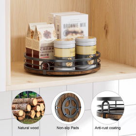LAMU spice organizer lazy susan keeps bottles within easy reach on shelves