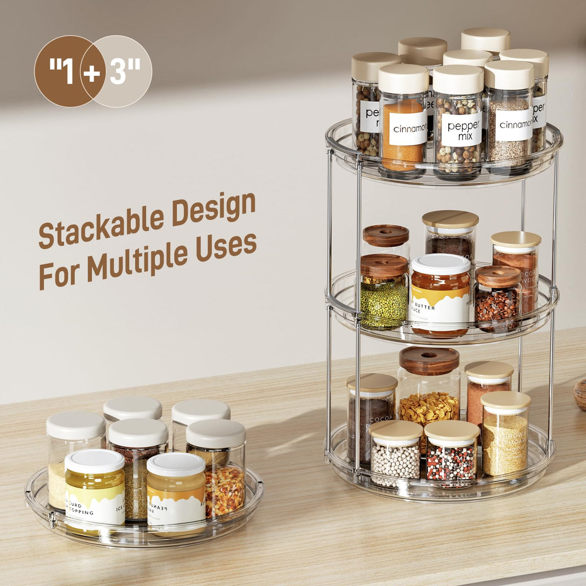 LAMU two-tier structure with metal rods offers sturdy stability when loaded.
