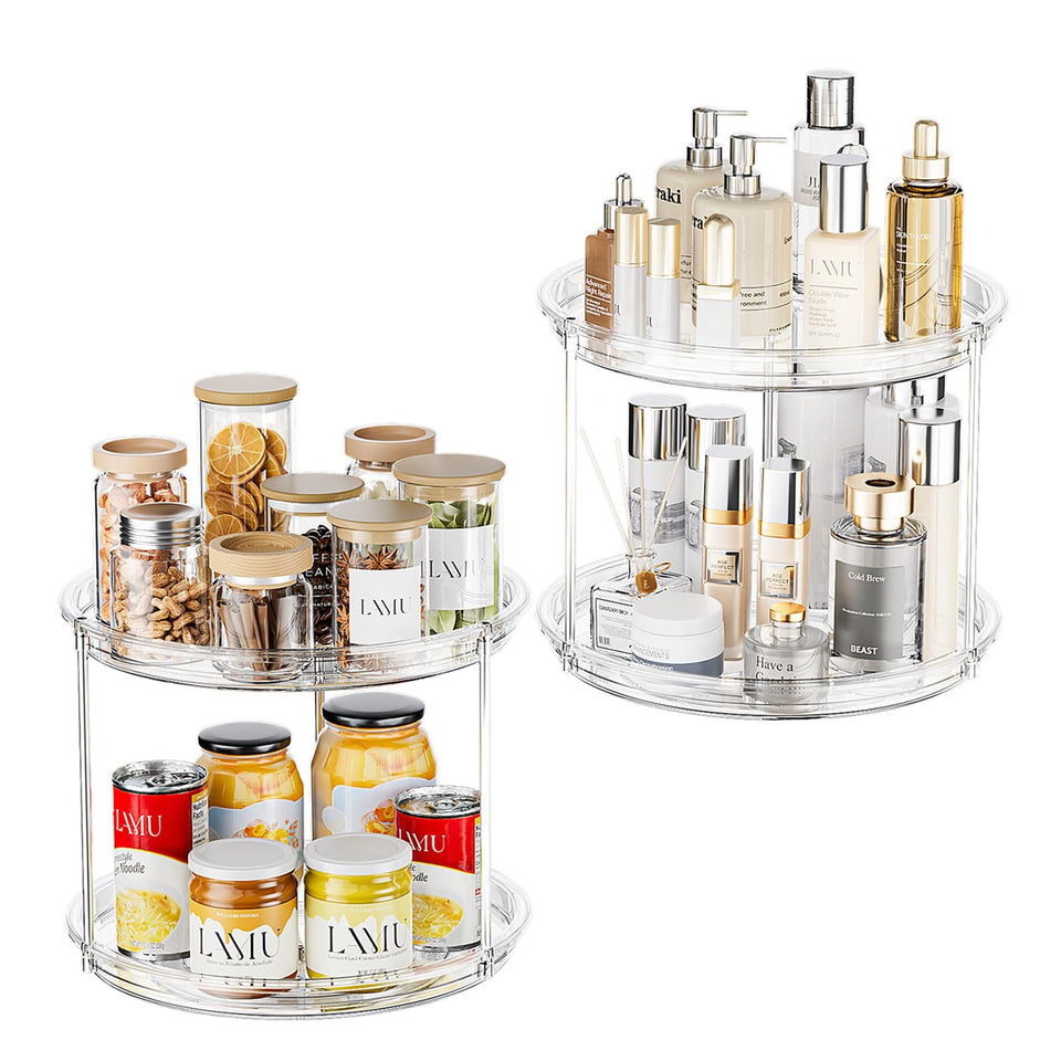 LAMU two-tier lazy susan-rotating-base for easy spice access