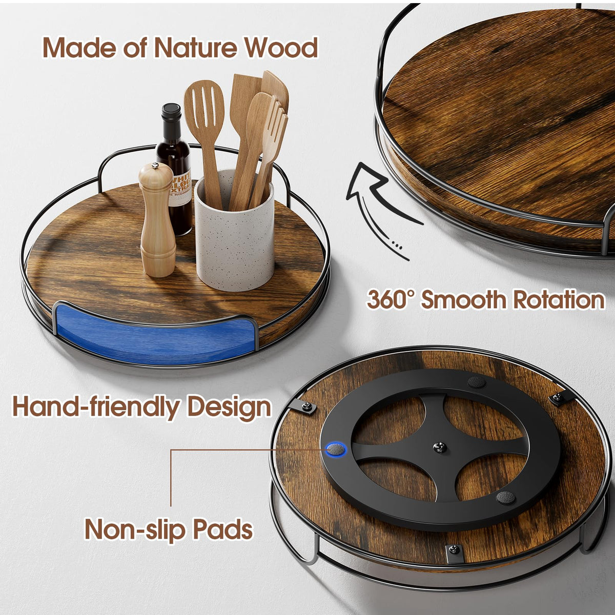 LAMU wood decor tray showcases natural grain and elegant organization
