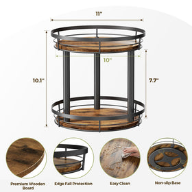 LAMU wood Lazy Susan rotation detail shows smooth, quick reach
