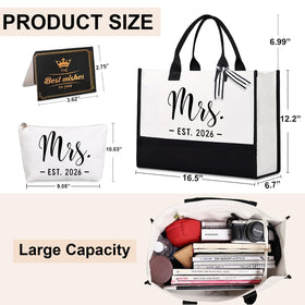 Classic black and white Lamyba Bride Tote Bag with retro charm