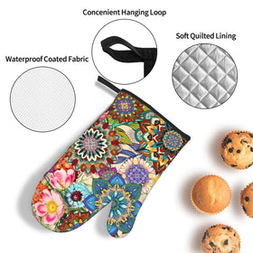 Lanaiqo Boho Floral non-slip design improves grip on cookware.