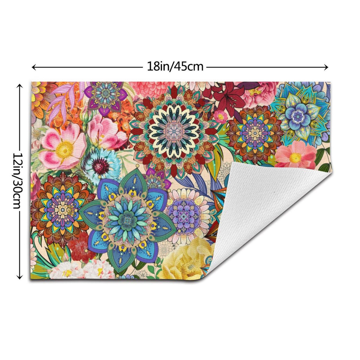 LANAIQO colorful floral design placemats enhancing table decor