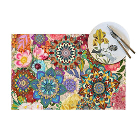 LANAIQO placemats protecting wood dining surface during meals