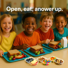 Lanasz double-compartment design keeps snacks and sauces separate.