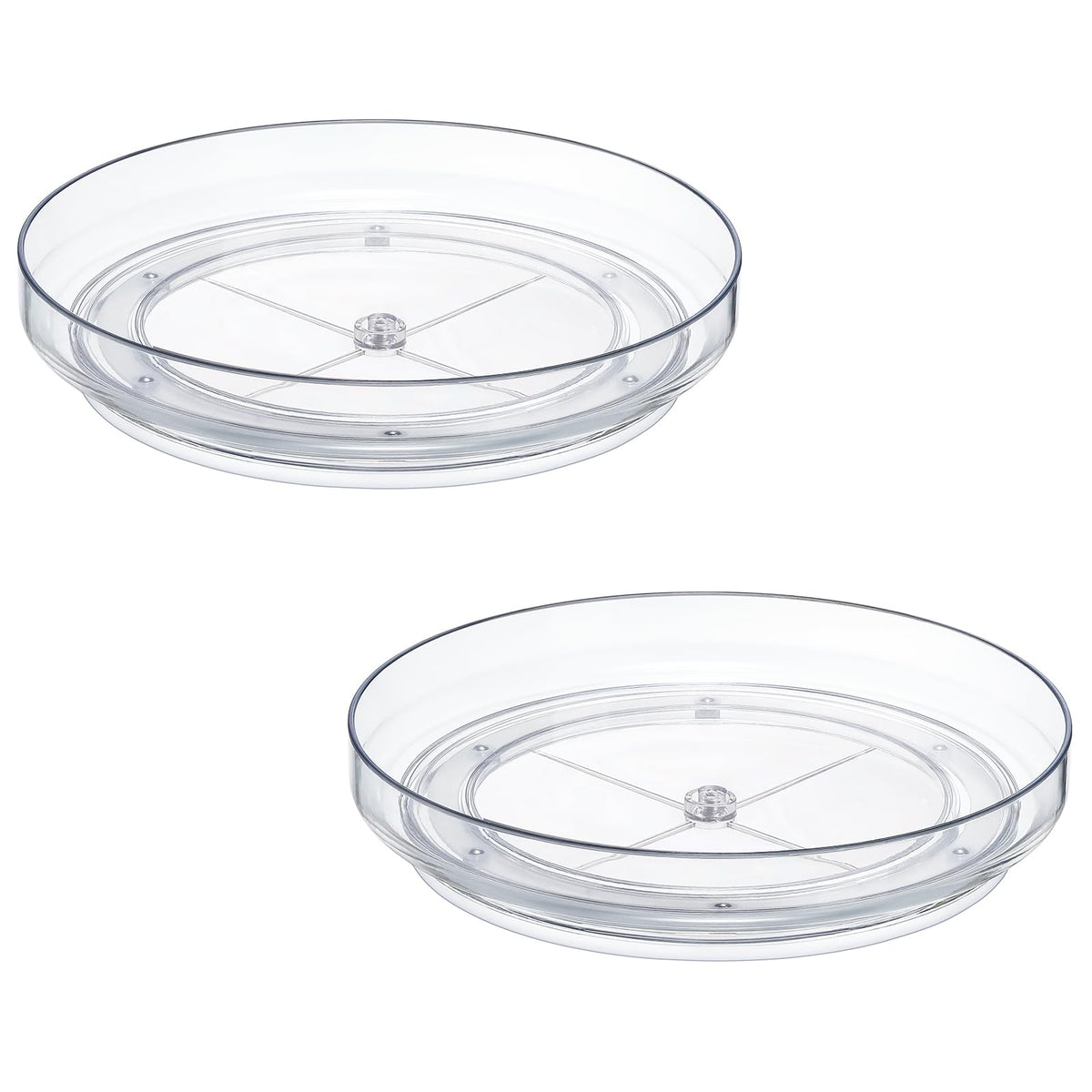 LANDNEOO 2-pack 10-inch clear lazy susans, top view, for easy access and organized shelves