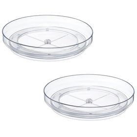 LANDNEOO 2-pack 10-inch clear lazy susans, top view, for easy access and organized shelves