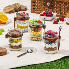 LANDNEOO 4-pack jar set offers versatile breakfast storage.