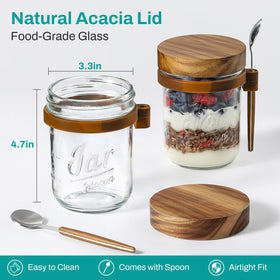 LANDNEOO acacia wood lid with natural grain for freshness and style.