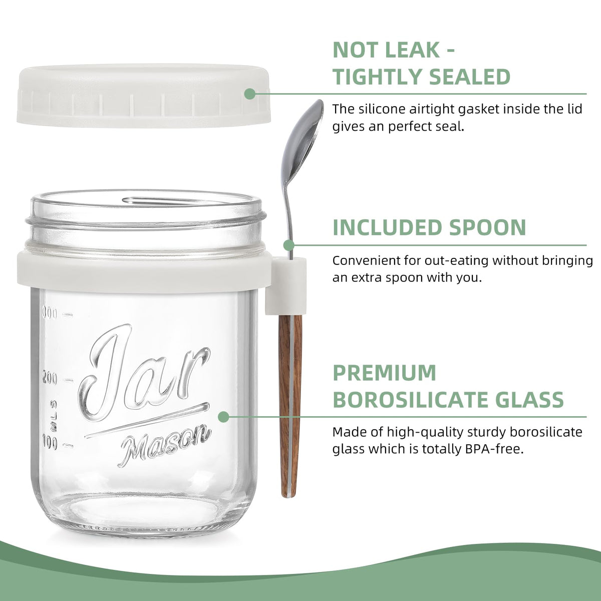 LANDNEOO airtight lid with silicone gasket for leak prevention