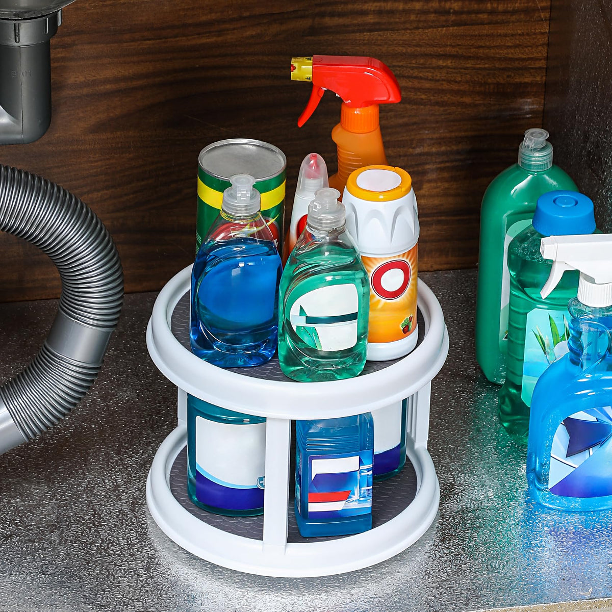 LANDNEOO bathroom cosmetics organizer 2-tier turntable