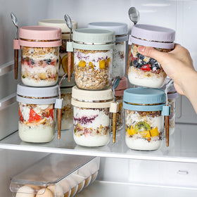 LANDNEOO clear glass jars display ingredients and colors appealingly