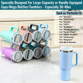 LANDNEOO clear display shelf highlighting stackable organization