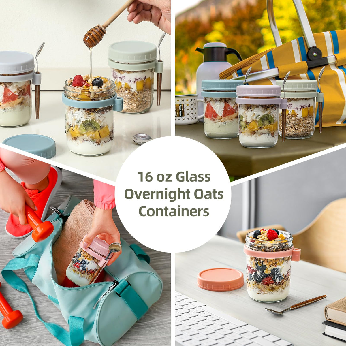 LANDNEOO colorful lids for overnight oats inspire organized, stylish breakfasts