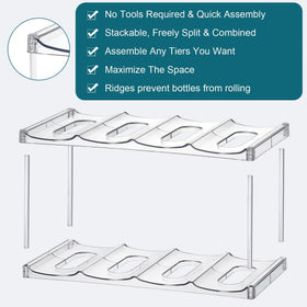 LANDNEOO iron-flask-tumbler-shelf sturdy acrylic with organized display.