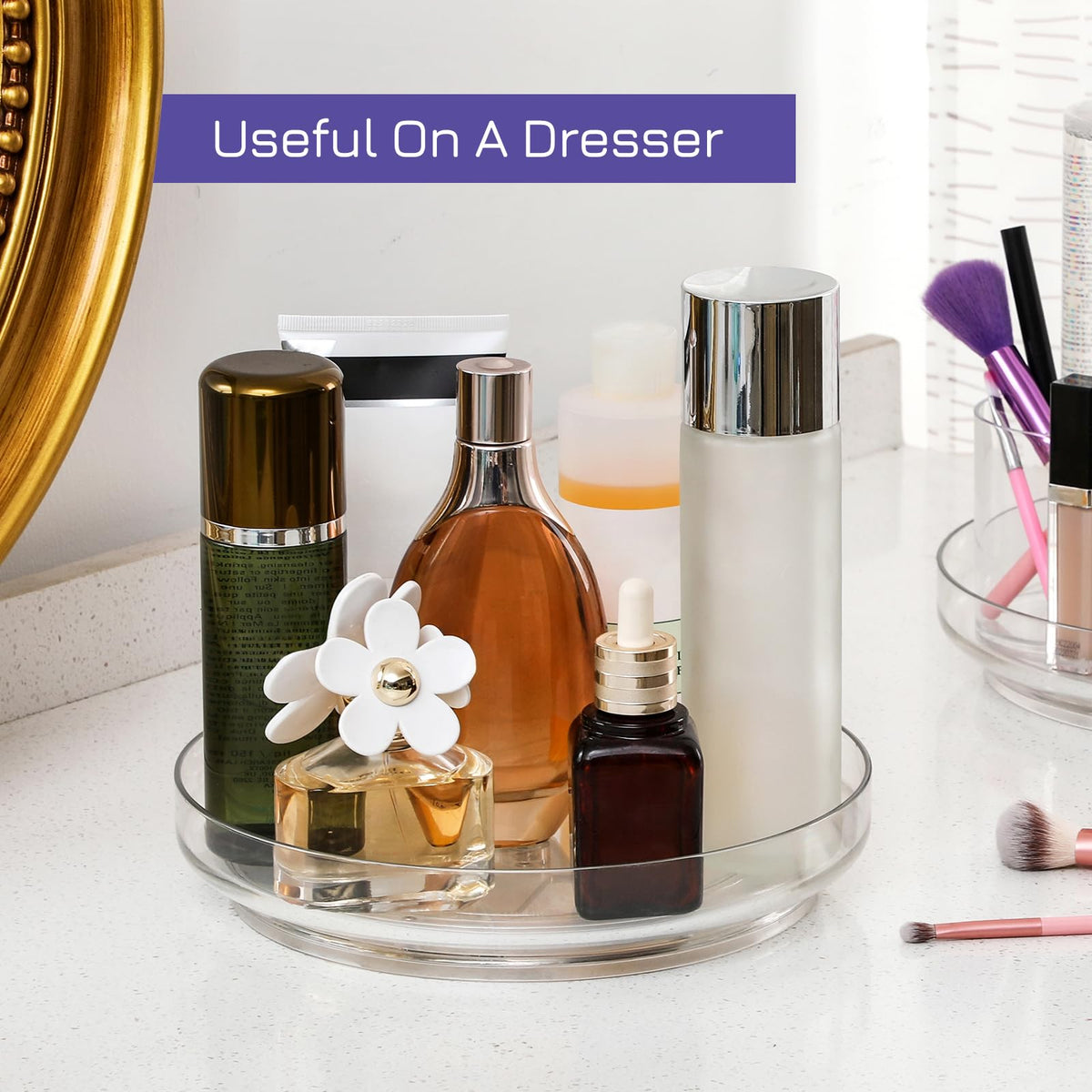 LANDNEOO kitchen counter organizer simplifies condiment and bottle storage with smooth rotation