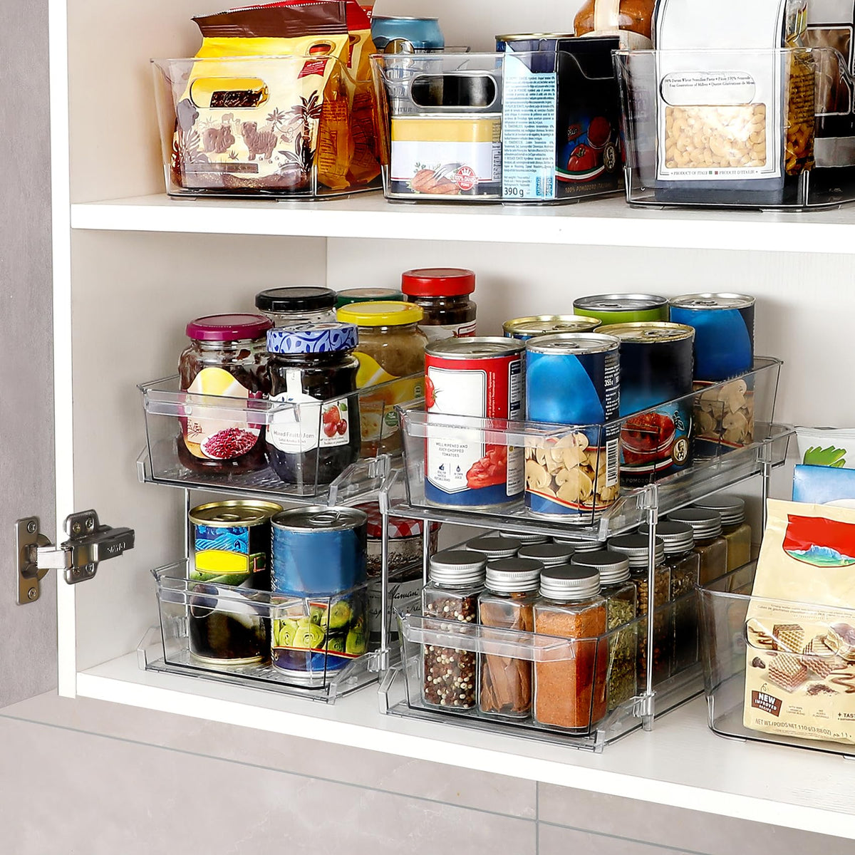 LANDNEOO kitchen pantry organizer helps snack and spice items stay orderly