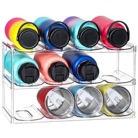 LANDNEOO larger compartment 3-tier with clear shelves for easy bottle access