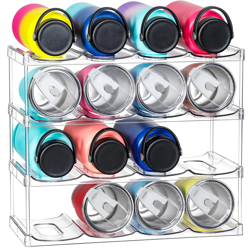 LANDNEOO larger 4-tier assembly with clear compartments for easy bottle organization on countertops